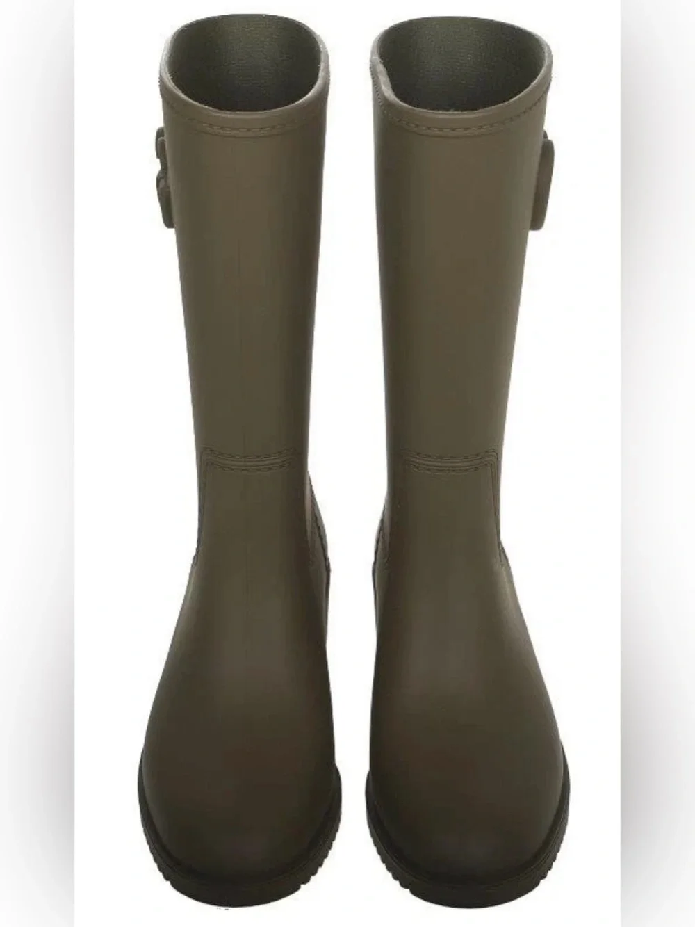 Gucci Olive Rubber Mid-Calf Rain Boots with Embossed GG 39 New with box